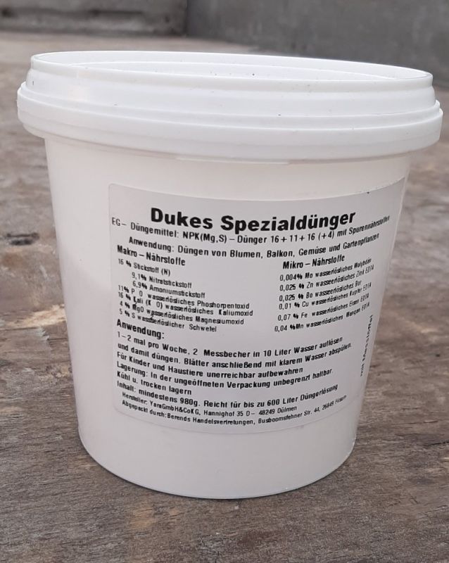 Profidünger in 1 Kg Eimer für den Endverkauf 16-11-16